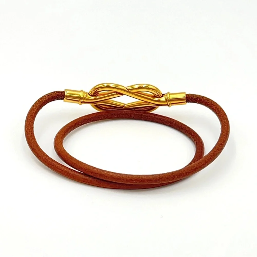 Hermes 2-row Atame Leather Bracelet - Picture 4 of 12